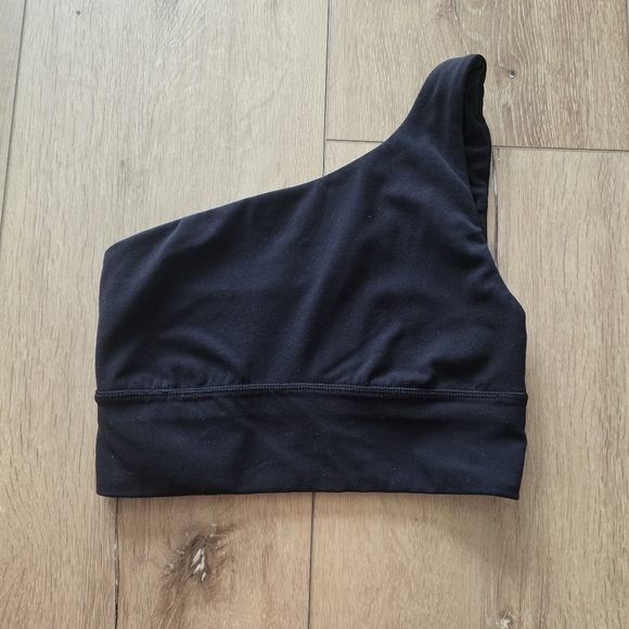 Lululemon Align Asymmetrical Bra Black Square Dot Light Support A B CUP - Picture 2 of 6